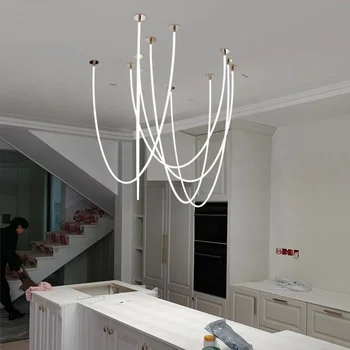  Минималистичный Line Art Design Люстры Светодиодная лампа для гостиной Столовая Подвесное освещение Декор